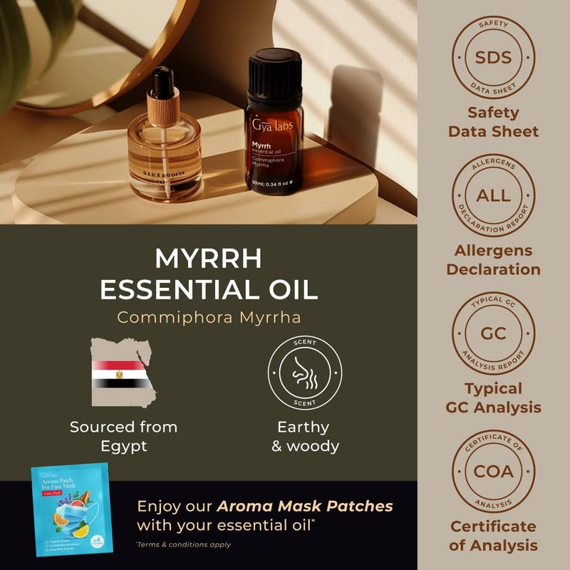 Gya Labs Myrrh Essential Oil - 0.34 Fl Oz - for Hair, Skin, Diffuser, Aromatherapy & DIY Candle Making Scent - Image 5